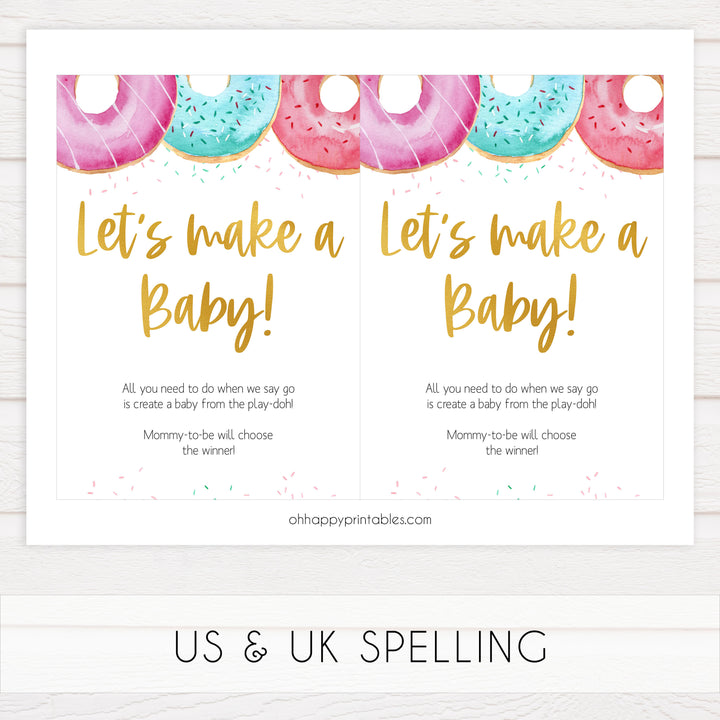 lets make a baby game, Printable baby shower games, donut baby games, baby shower games, fun baby shower ideas, top baby shower ideas, donut sprinkles baby shower, baby shower games, fun donut baby shower ideas