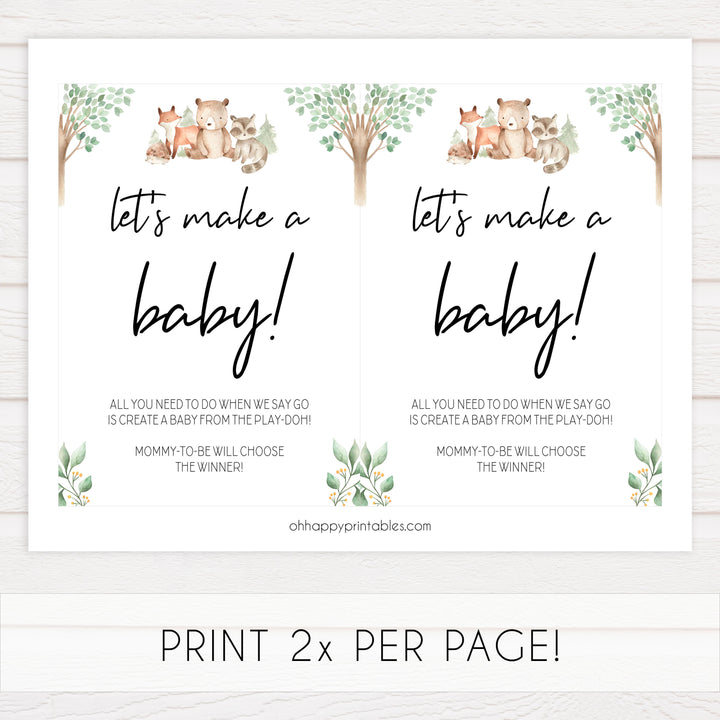 lets make a baby game, Printable baby shower games, woodland animals baby games, baby shower games, fun baby shower ideas, top baby shower ideas, woodland baby shower, baby shower games, fun woodland animals baby shower ideas