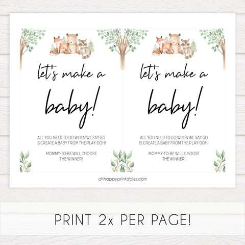 lets make a baby game, Printable baby shower games, woodland animals baby games, baby shower games, fun baby shower ideas, top baby shower ideas, woodland baby shower, baby shower games, fun woodland animals baby shower ideas