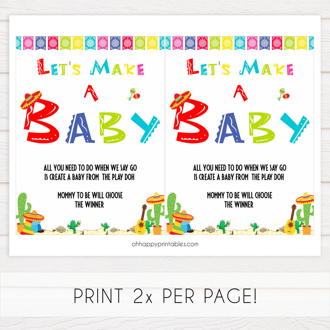 lets make a baby game, Printable baby shower games, Mexican fiesta fun baby games, baby shower games, fun baby shower ideas, top baby shower ideas, fiesta shower baby shower, fiesta baby shower ideas