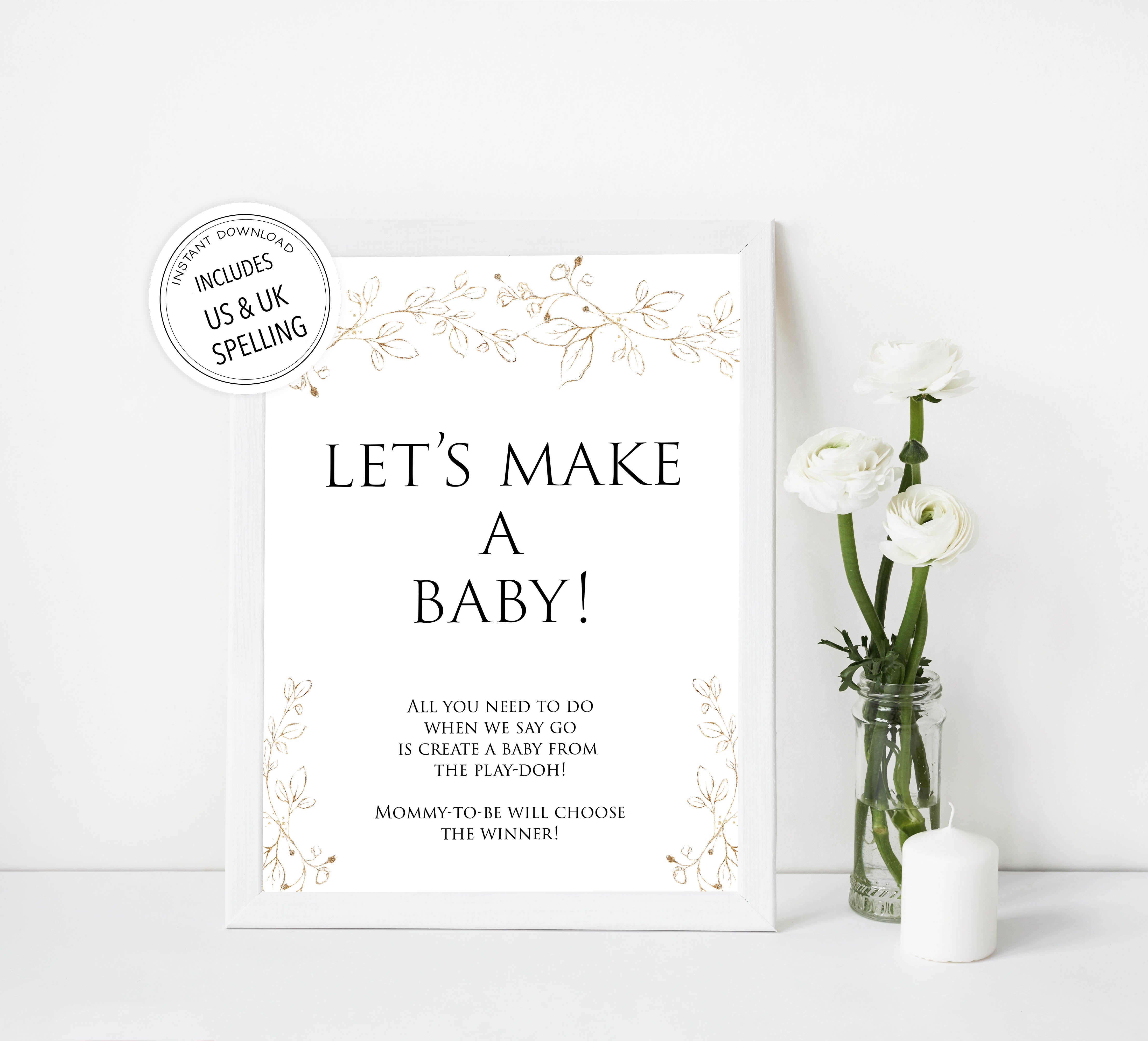 lets make a baby game, Printable baby shower games, gold leaf baby games, baby shower games, fun baby shower ideas, top baby shower ideas, gold leaf baby shower, baby shower games, fun gold leaf baby shower ideas