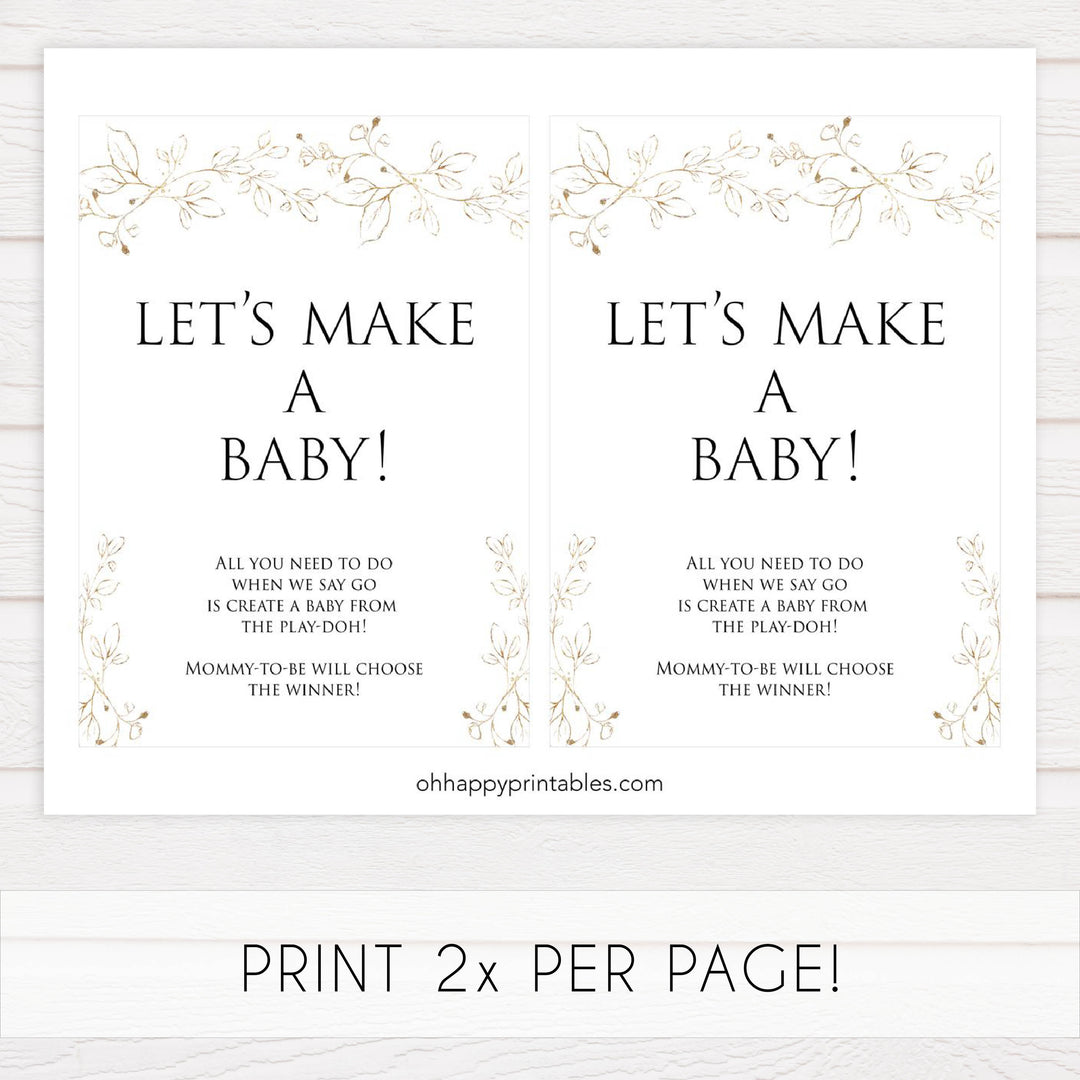 lets make a baby game, Printable baby shower games, gold leaf baby games, baby shower games, fun baby shower ideas, top baby shower ideas, gold leaf baby shower, baby shower games, fun gold leaf baby shower ideas