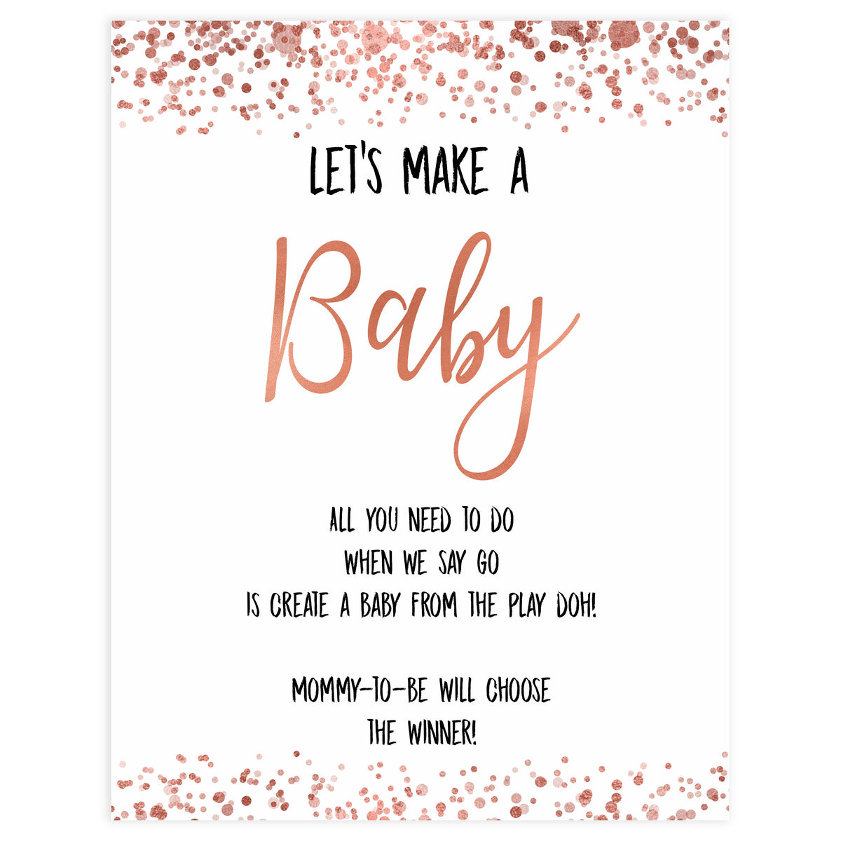 lets make a baby game, make a baby game, Printable baby shower games, rose gold fun baby games, baby shower games, fun baby shower ideas, top baby shower ideas, blush baby shower, rose gold baby shower ideas