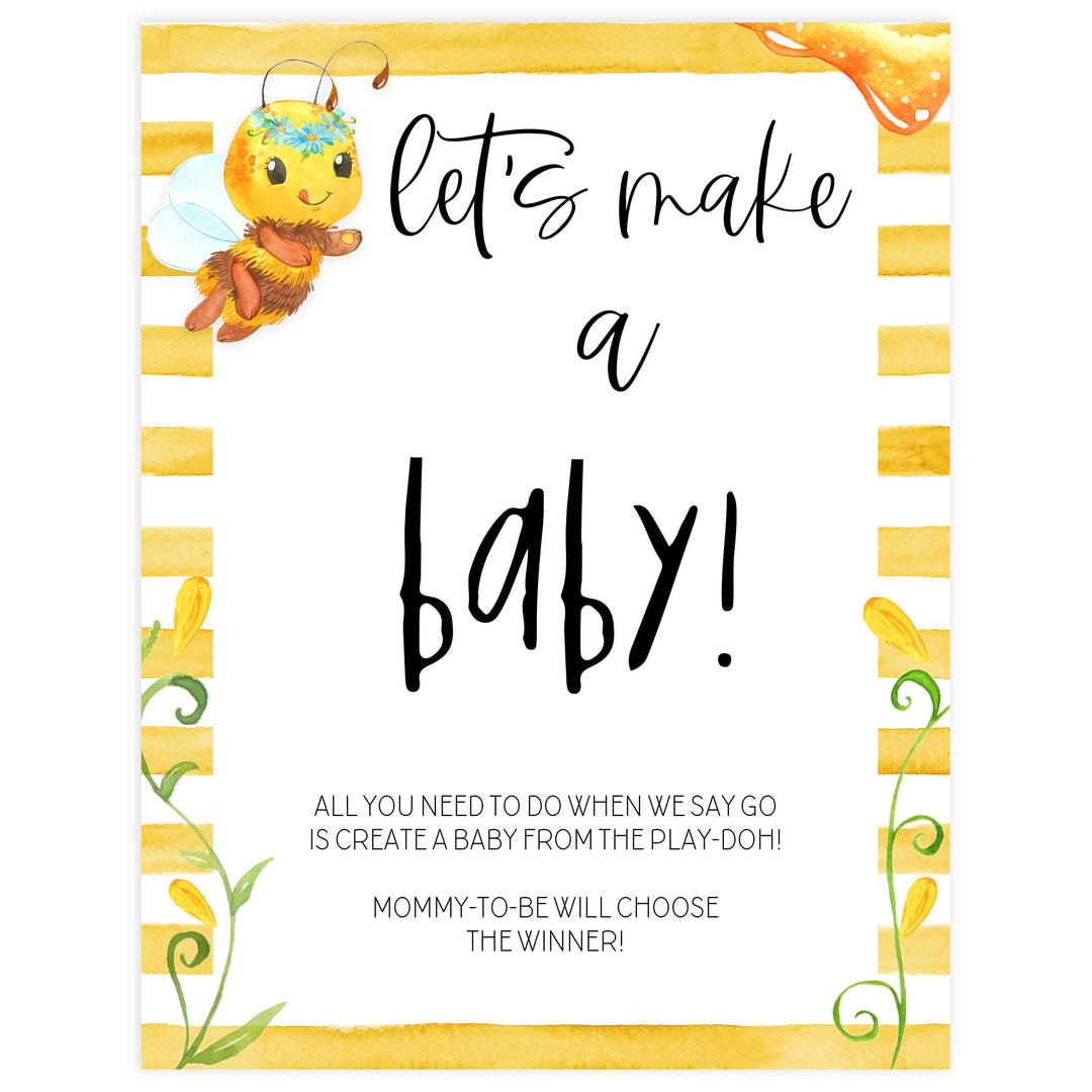 lets make a baby game, baby making game, Printable baby shower games, mommy bee fun baby games, baby shower games, fun baby shower ideas, top baby shower ideas, mommy to bee baby shower, friends baby shower ideas