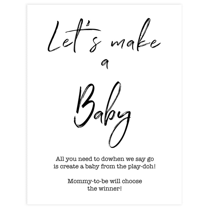 lets make a baby game, printable baby shower games, gender neutral baby shower games, fun baby shower ideas