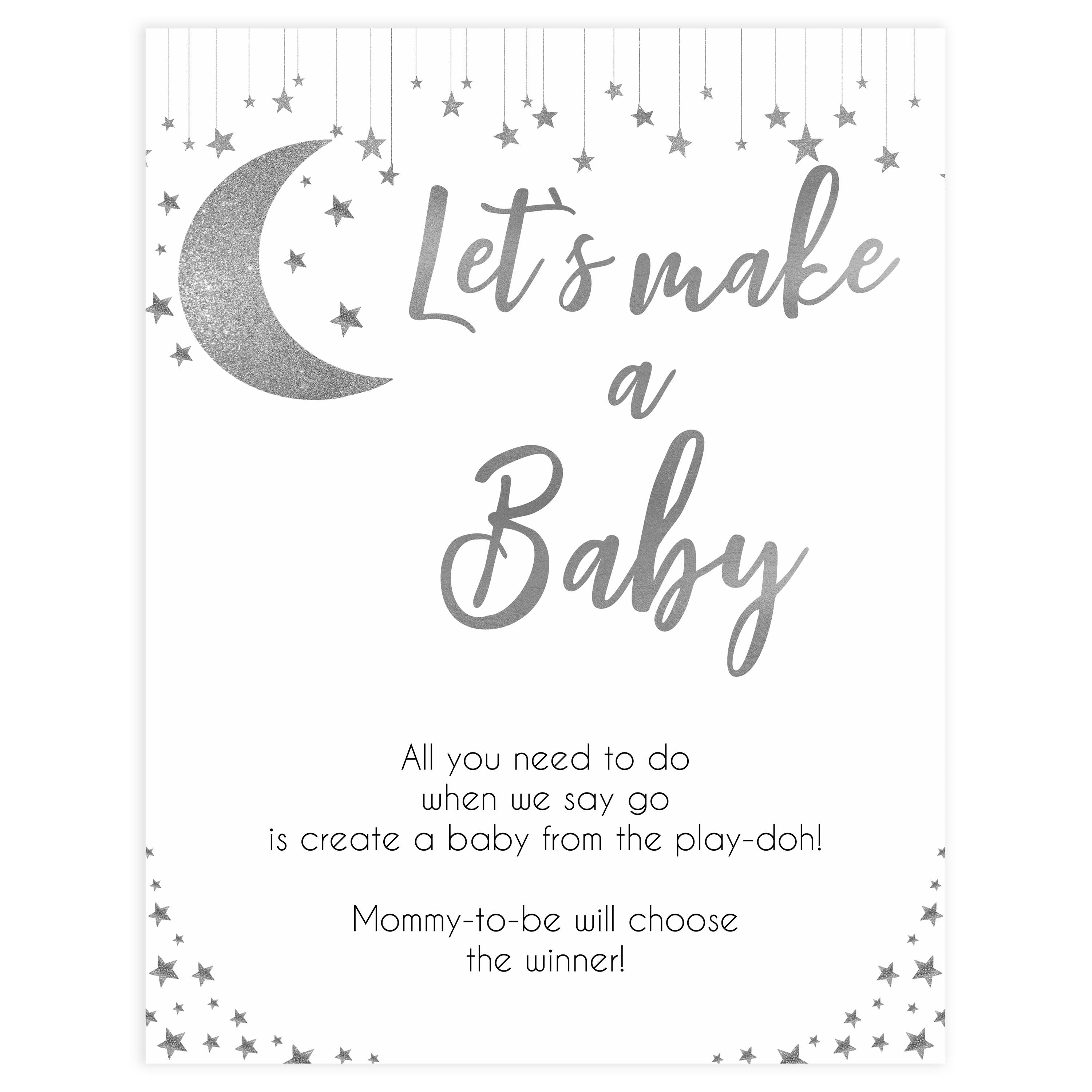 Lets make a baby game, Little star baby shower games, printable baby shower games, twinkle star baby shower, fun baby games, top baby shower ideas