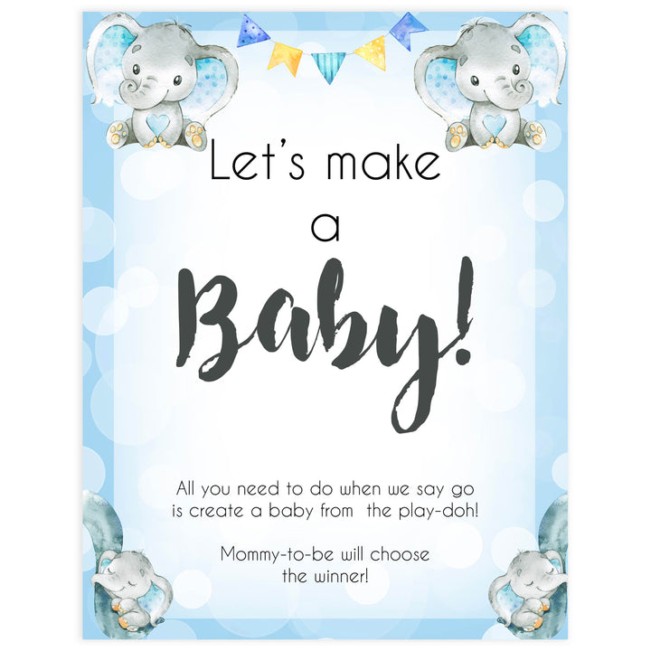 lets make a baby, baby play-doh game, Printable baby shower games, fun baby games, baby shower games, fun baby shower ideas, top baby shower ideas, blue elephant baby shower, blue baby shower ideas