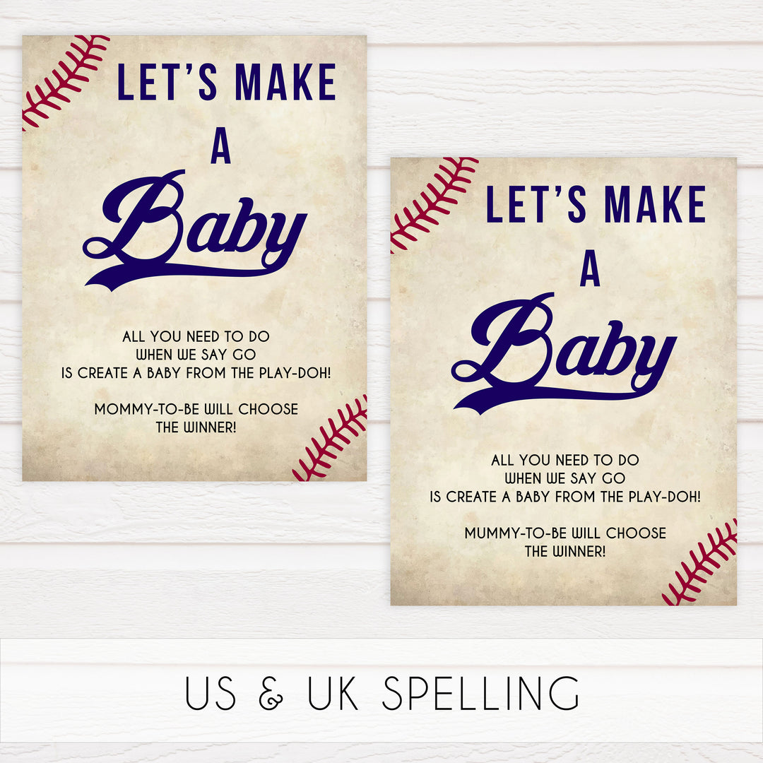 baseball baby shower, lets make a baby baby game, printable baby games, fun baby games, little slugger baby shower, top baby games, fun baby games
