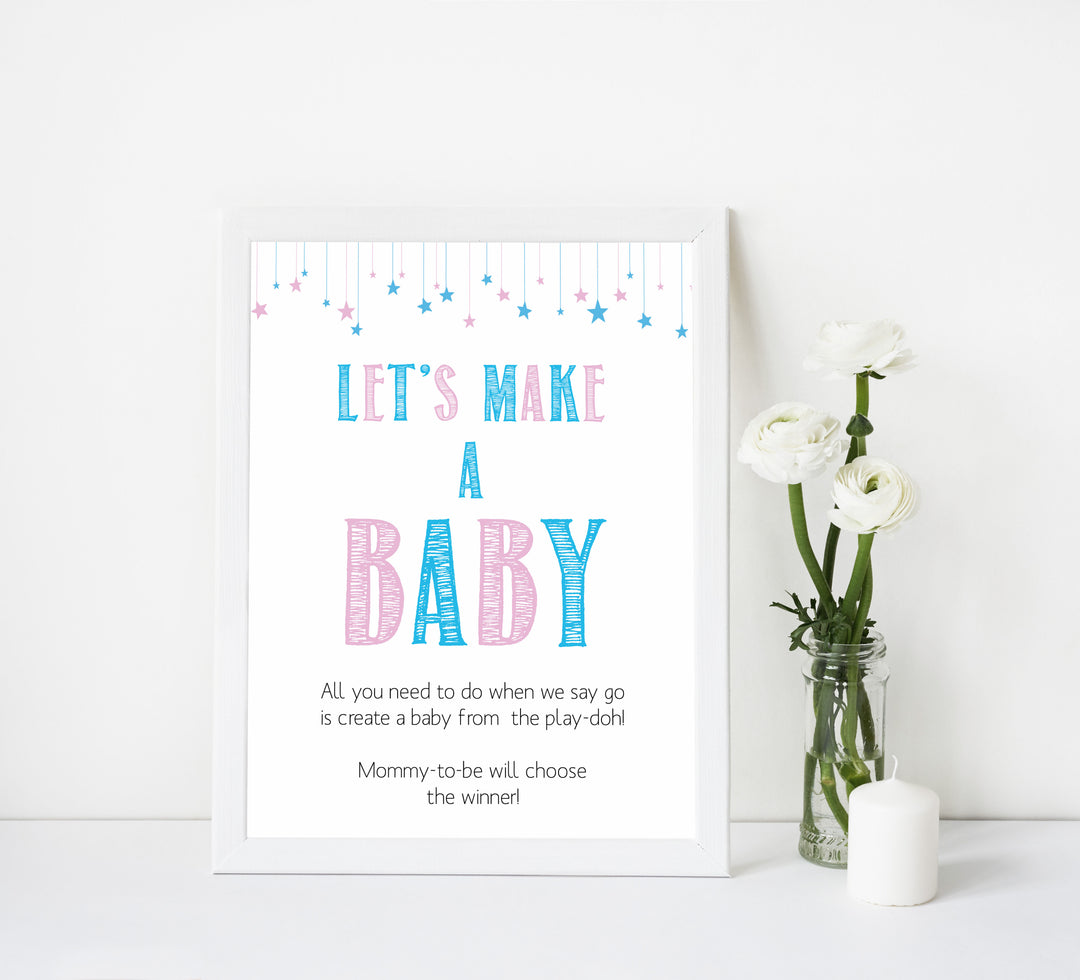 Gender reveal baby games, lets make a baby, printable baby shower games, fun baby games, top baby games, best baby games, baby shower games