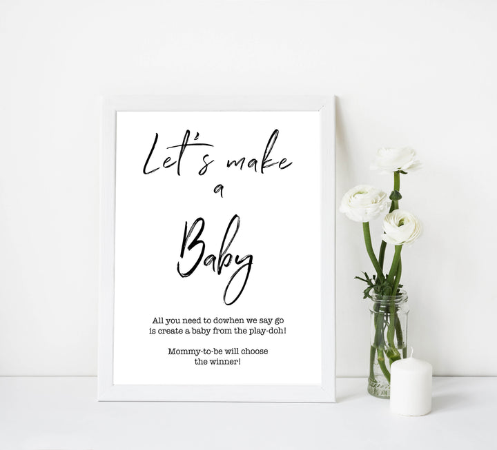 lets make a baby game, printable baby shower games, gender neutral baby shower games, fun baby shower ideas