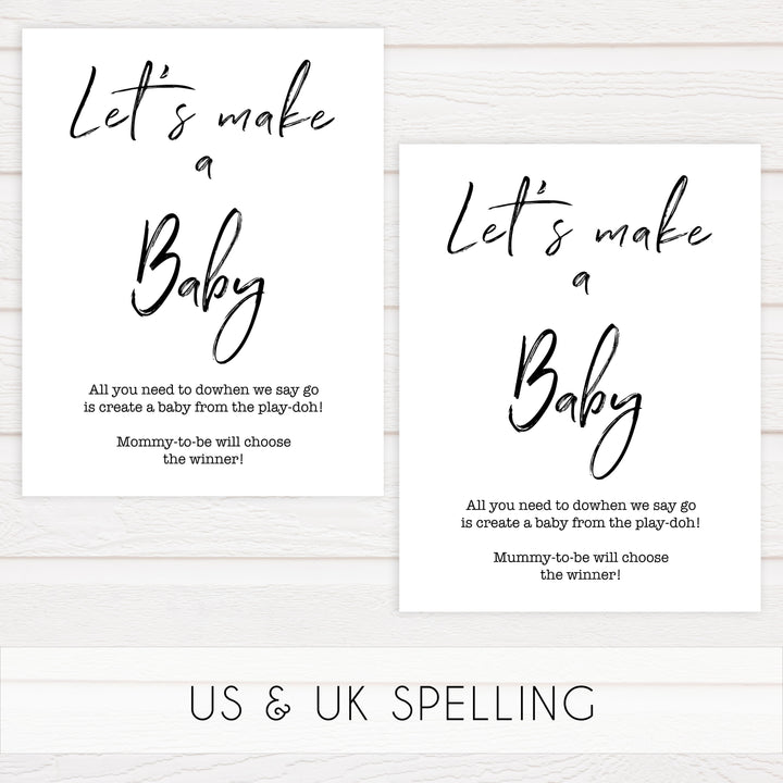 lets make a baby game, printable baby shower games, gender neutral baby shower games, fun baby shower ideas