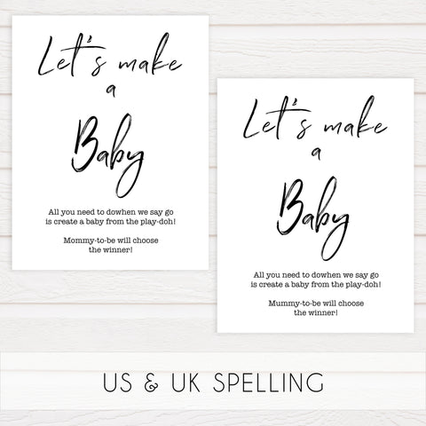 lets make a baby game, printable baby shower games, gender neutral baby shower games, fun baby shower ideas