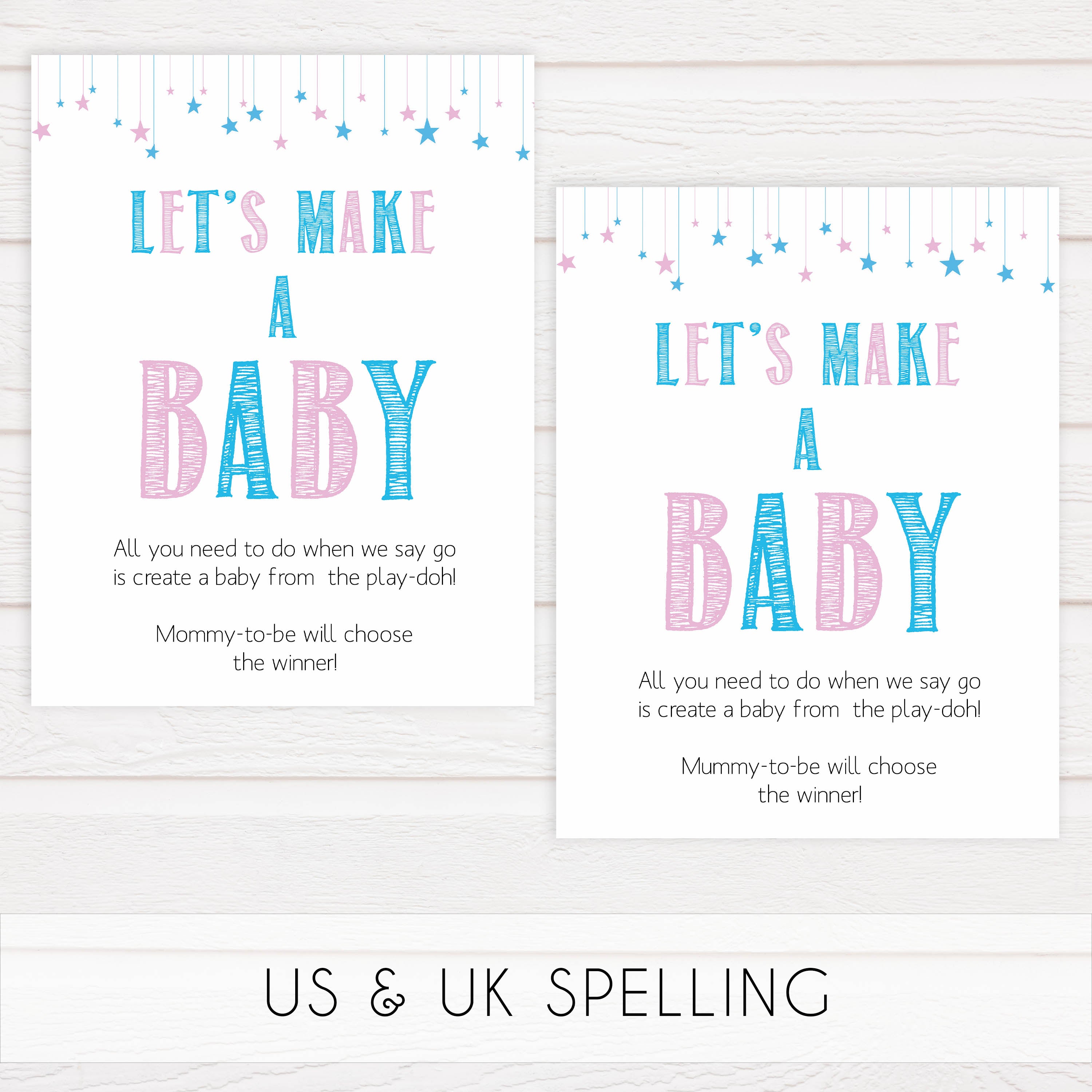 Gender reveal baby games, lets make a baby, printable baby shower games, fun baby games, top baby games, best baby games, baby shower games