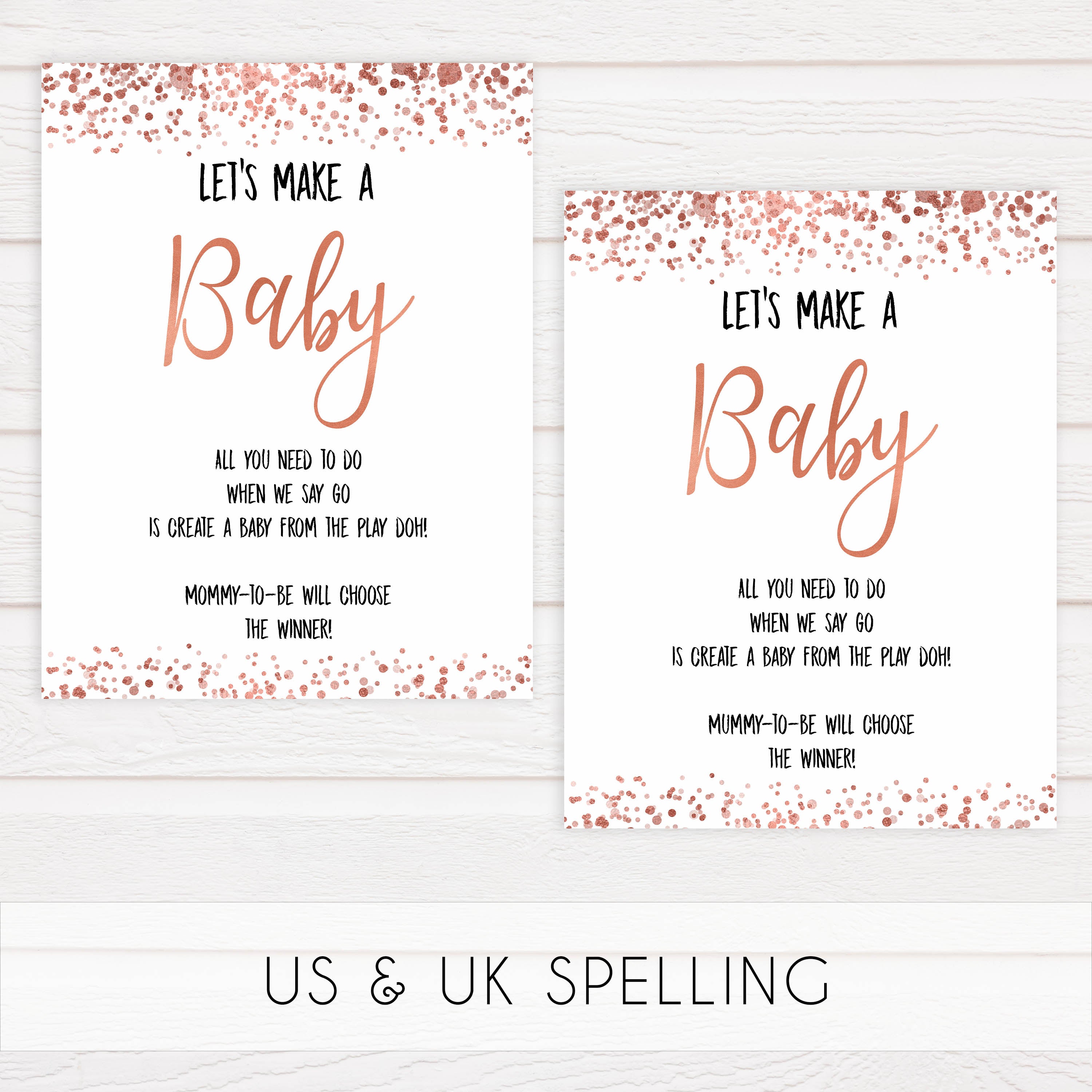 lets make a baby game, make a baby game, Printable baby shower games, rose gold fun baby games, baby shower games, fun baby shower ideas, top baby shower ideas, blush baby shower, rose gold baby shower ideas