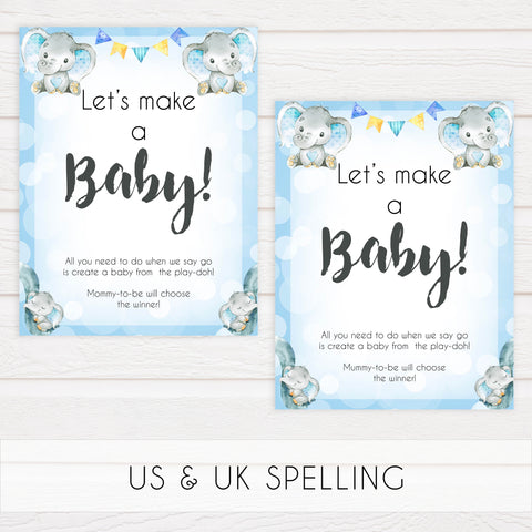 lets make a baby, baby play-doh game, Printable baby shower games, fun baby games, baby shower games, fun baby shower ideas, top baby shower ideas, blue elephant baby shower, blue baby shower ideas