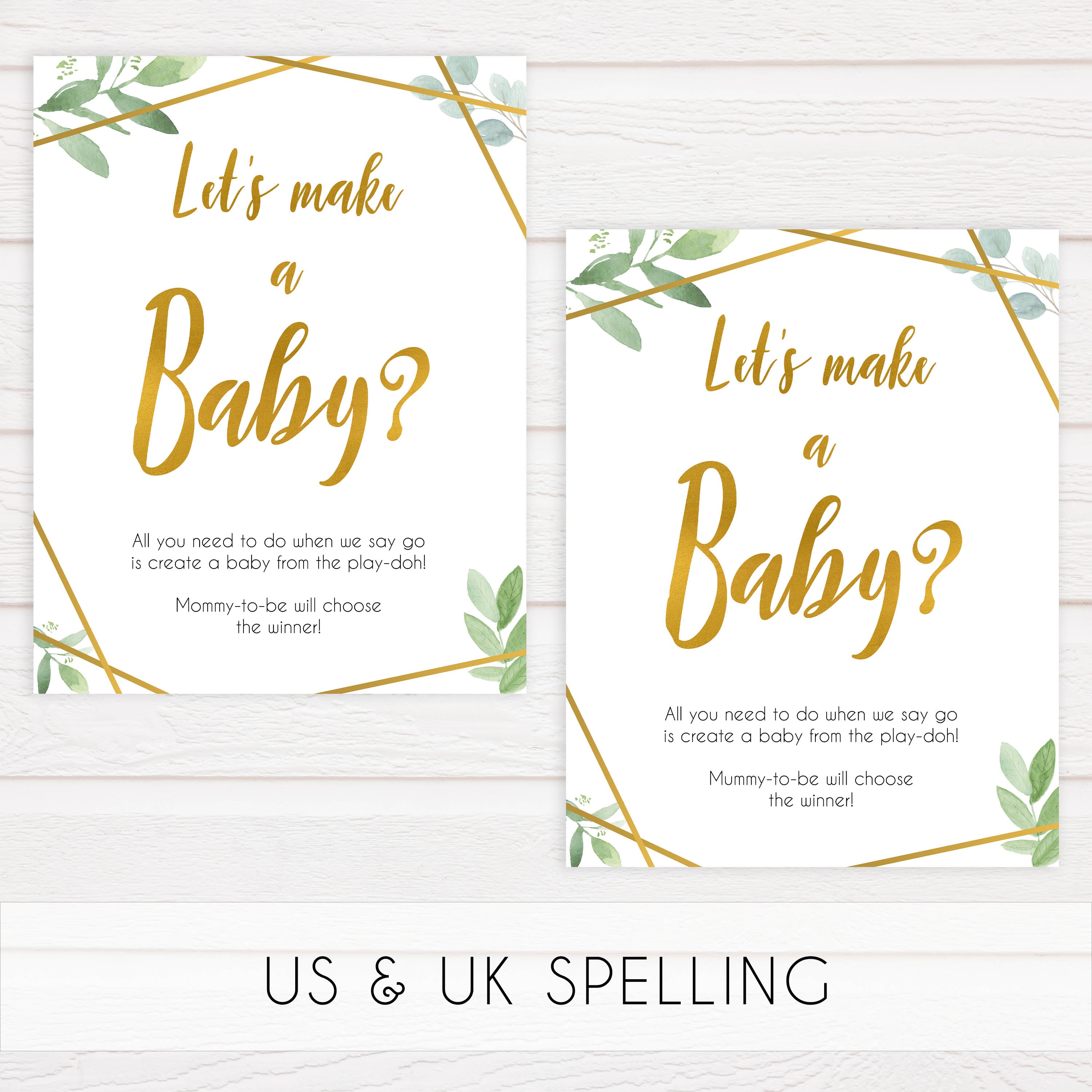 lets make a baby game, make a baby, Printable baby shower games, geometric fun baby games, baby shower games, fun baby shower ideas, top baby shower ideas, gold baby shower, blue baby shower ideas