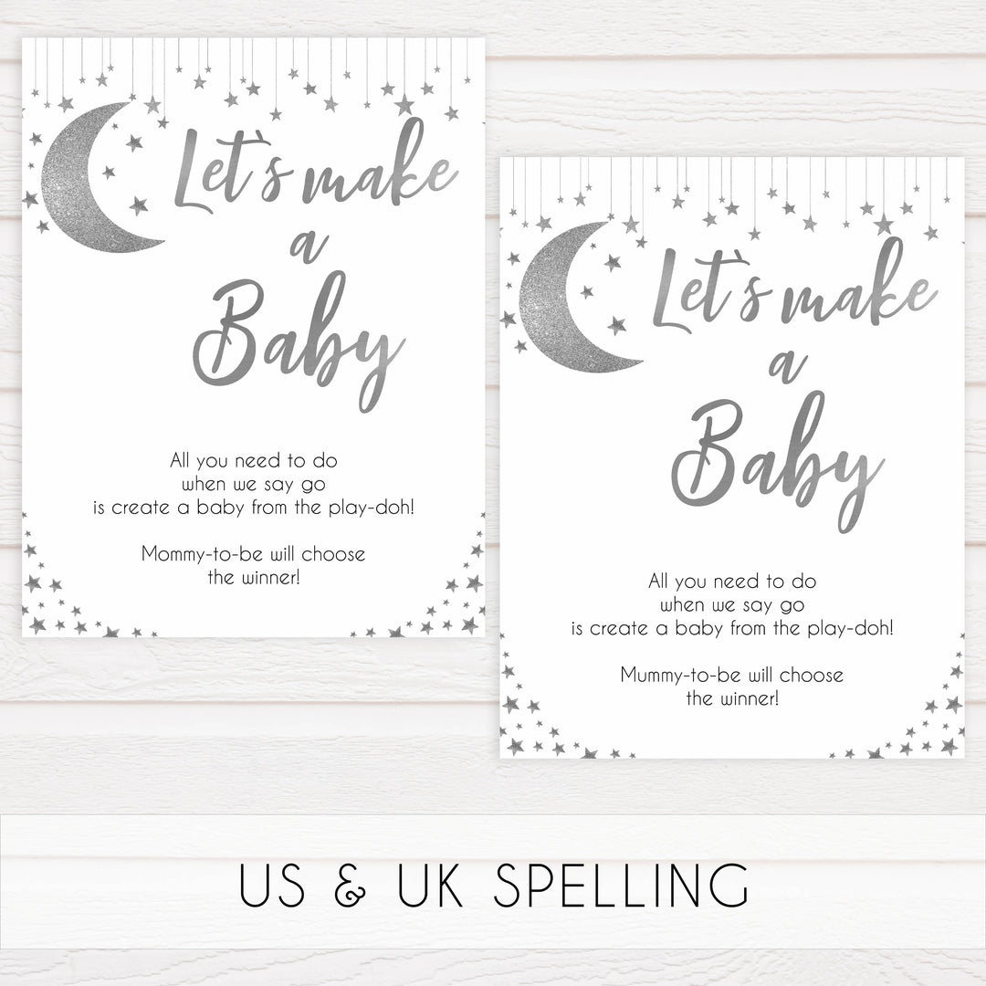 Lets make a baby game, Little star baby shower games, printable baby shower games, twinkle star baby shower, fun baby games, top baby shower ideas