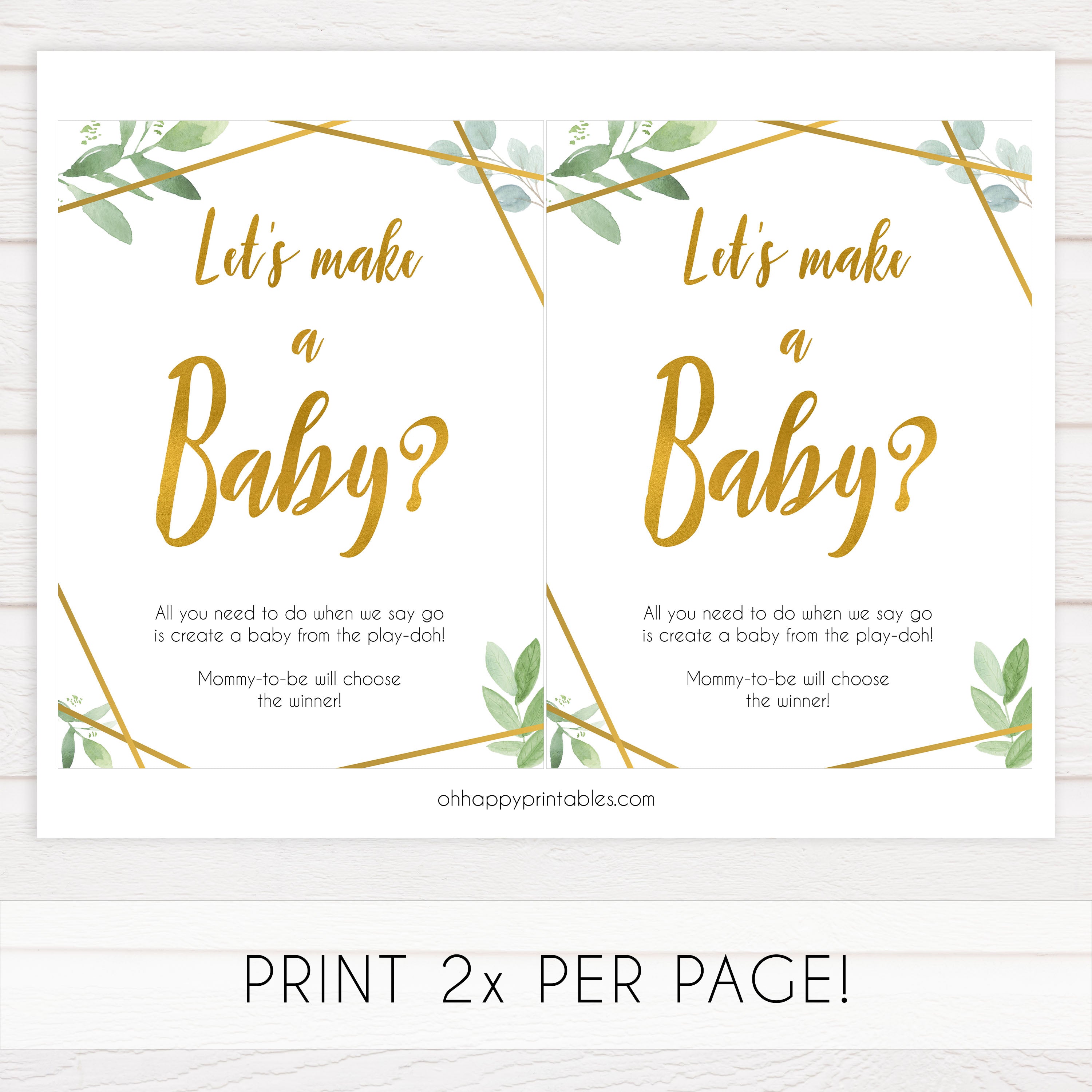lets make a baby game, make a baby, Printable baby shower games, geometric fun baby games, baby shower games, fun baby shower ideas, top baby shower ideas, gold baby shower, blue baby shower ideas