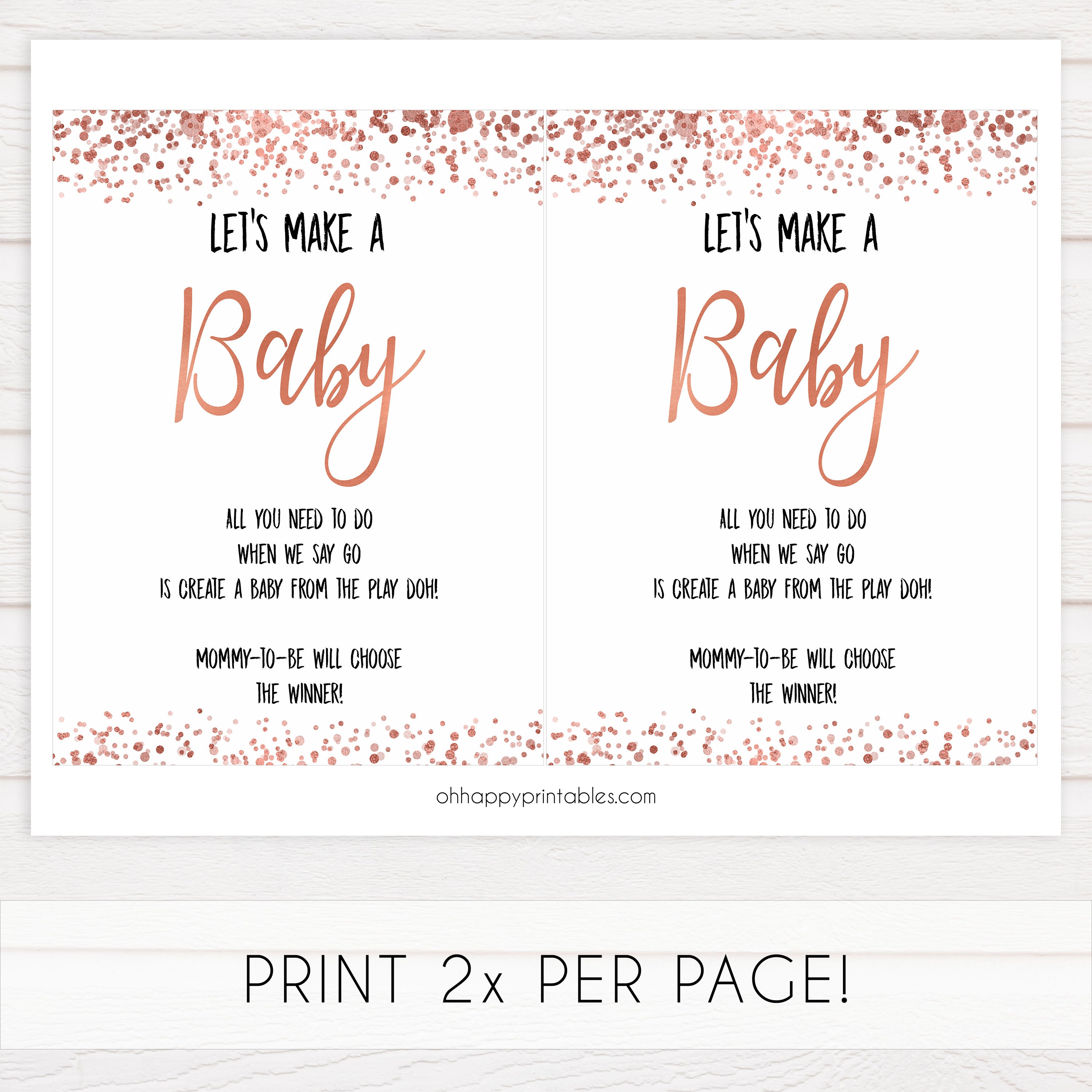 lets make a baby game, make a baby game, Printable baby shower games, rose gold fun baby games, baby shower games, fun baby shower ideas, top baby shower ideas, blush baby shower, rose gold baby shower ideas