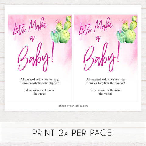Cactus baby games, lets make a baby, baby play-doh game, printable baby shower games, Mexican baby shower, fun baby games, top baby games, best baby games, baby shower games