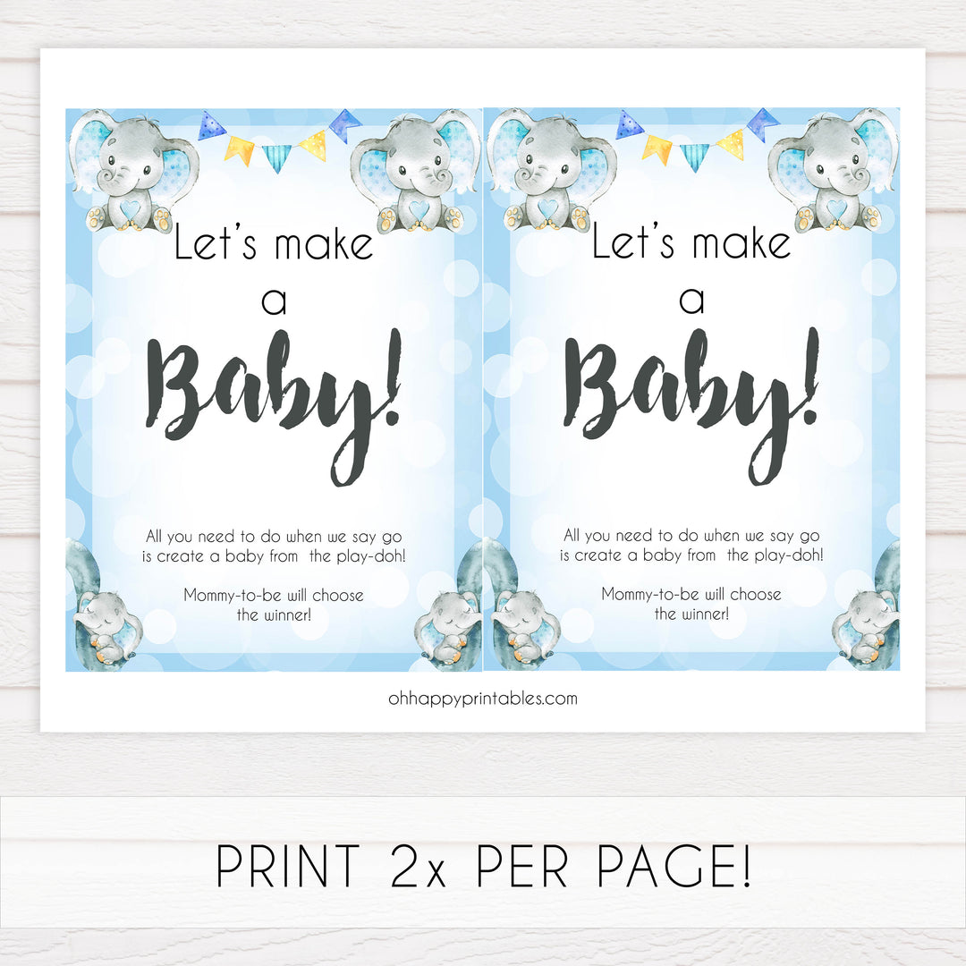 lets make a baby, baby play-doh game, Printable baby shower games, fun baby games, baby shower games, fun baby shower ideas, top baby shower ideas, blue elephant baby shower, blue baby shower ideas