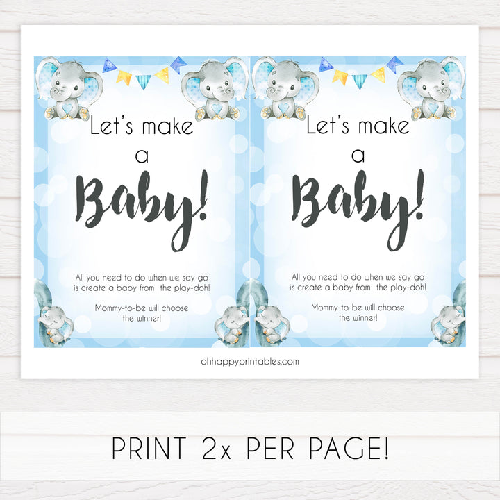 lets make a baby, baby play-doh game, Printable baby shower games, fun baby games, baby shower games, fun baby shower ideas, top baby shower ideas, blue elephant baby shower, blue baby shower ideas