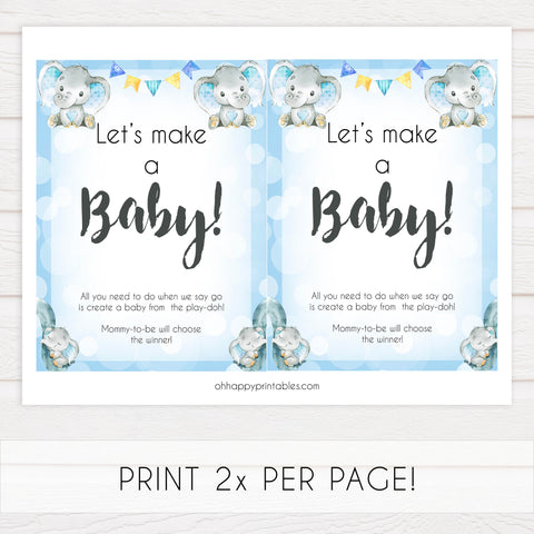lets make a baby, baby play-doh game, Printable baby shower games, fun baby games, baby shower games, fun baby shower ideas, top baby shower ideas, blue elephant baby shower, blue baby shower ideas