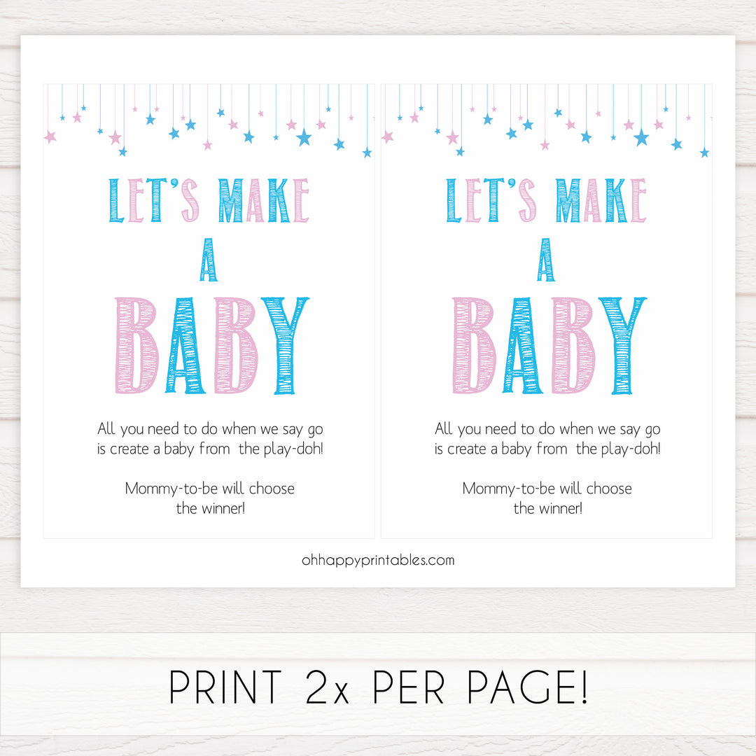 Gender reveal baby games, lets make a baby, printable baby shower games, fun baby games, top baby games, best baby games, baby shower games