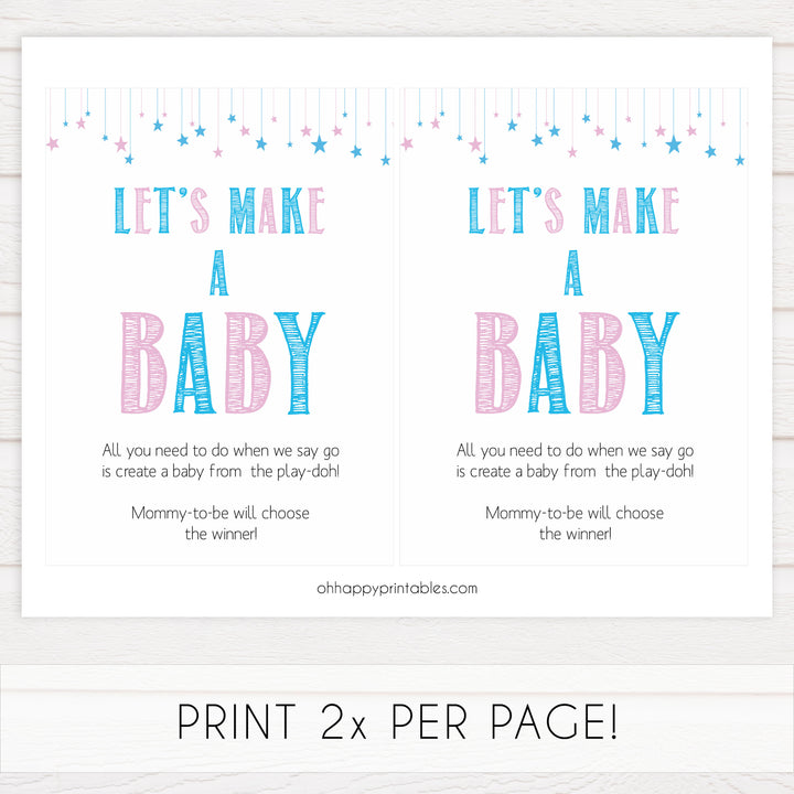 Gender reveal baby games, lets make a baby, printable baby shower games, fun baby games, top baby games, best baby games, baby shower games