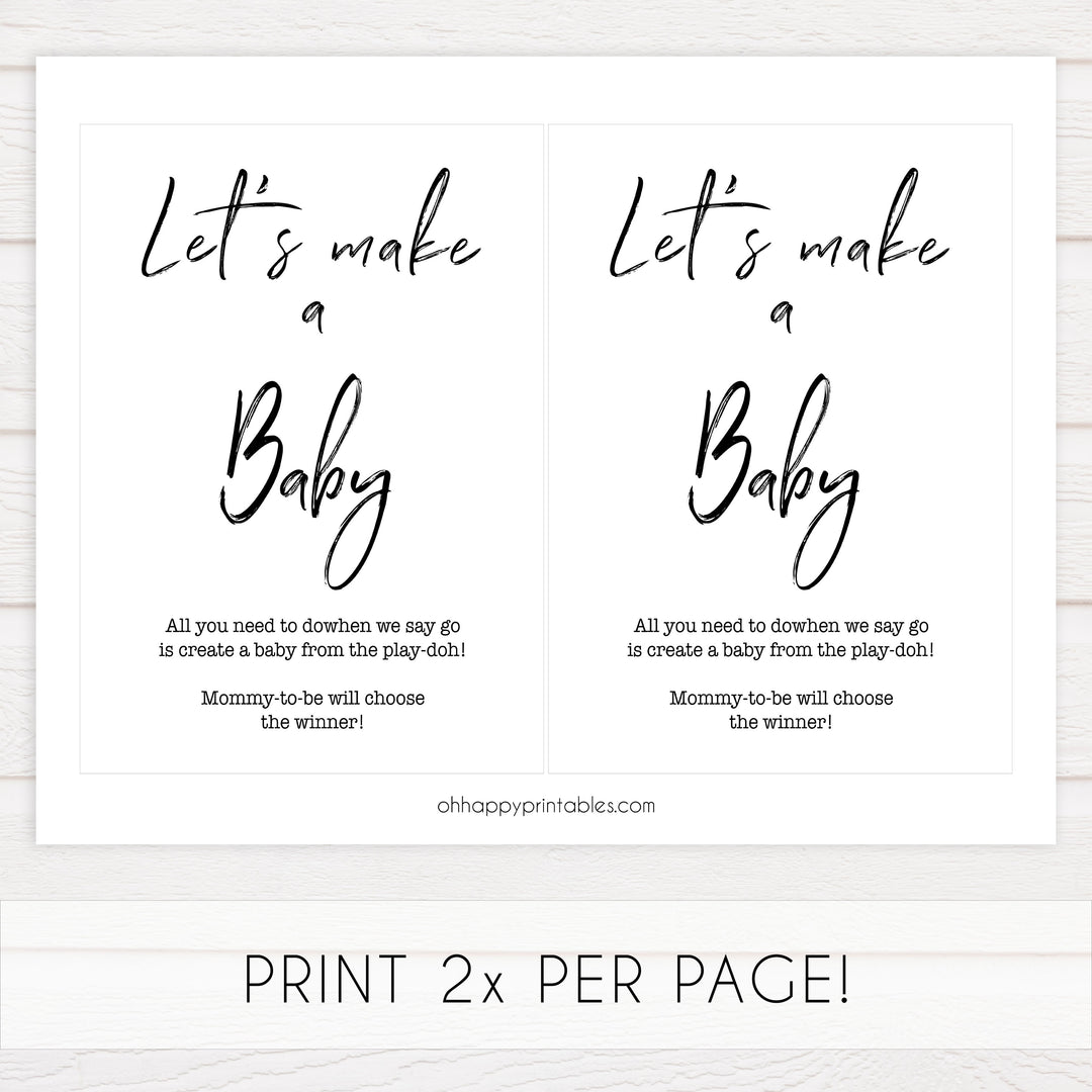 lets make a baby game, printable baby shower games, gender neutral baby shower games, fun baby shower ideas