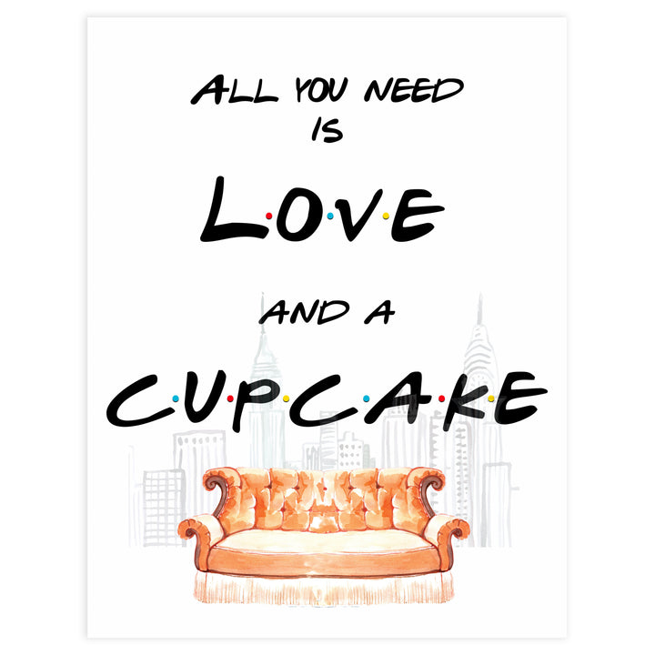 love and cupcake sign, Printable bridal shower signs, friends bridal shower decor, friends bridal shower decor ideas, fun bridal shower decor, bridal shower game ideas, friends bridal shower ideas