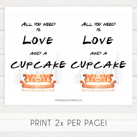 love and cupcake sign, Printable bridal shower signs, friends bridal shower decor, friends bridal shower decor ideas, fun bridal shower decor, bridal shower game ideas, friends bridal shower ideas