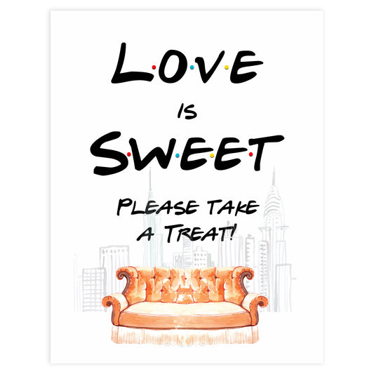 love is sweet table signs, love is sweet bridal decor, Printable bridal shower signs, friends bridal shower decor, friends bridal shower decor ideas, fun bridal shower decor, bridal shower game ideas, friends bridal shower ideas