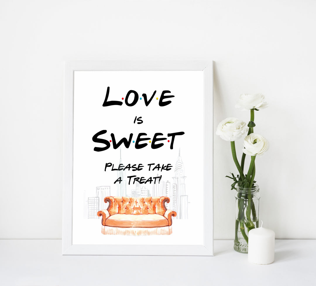 love is sweet table signs, love is sweet bridal decor, Printable bridal shower signs, friends bridal shower decor, friends bridal shower decor ideas, fun bridal shower decor, bridal shower game ideas, friends bridal shower ideas