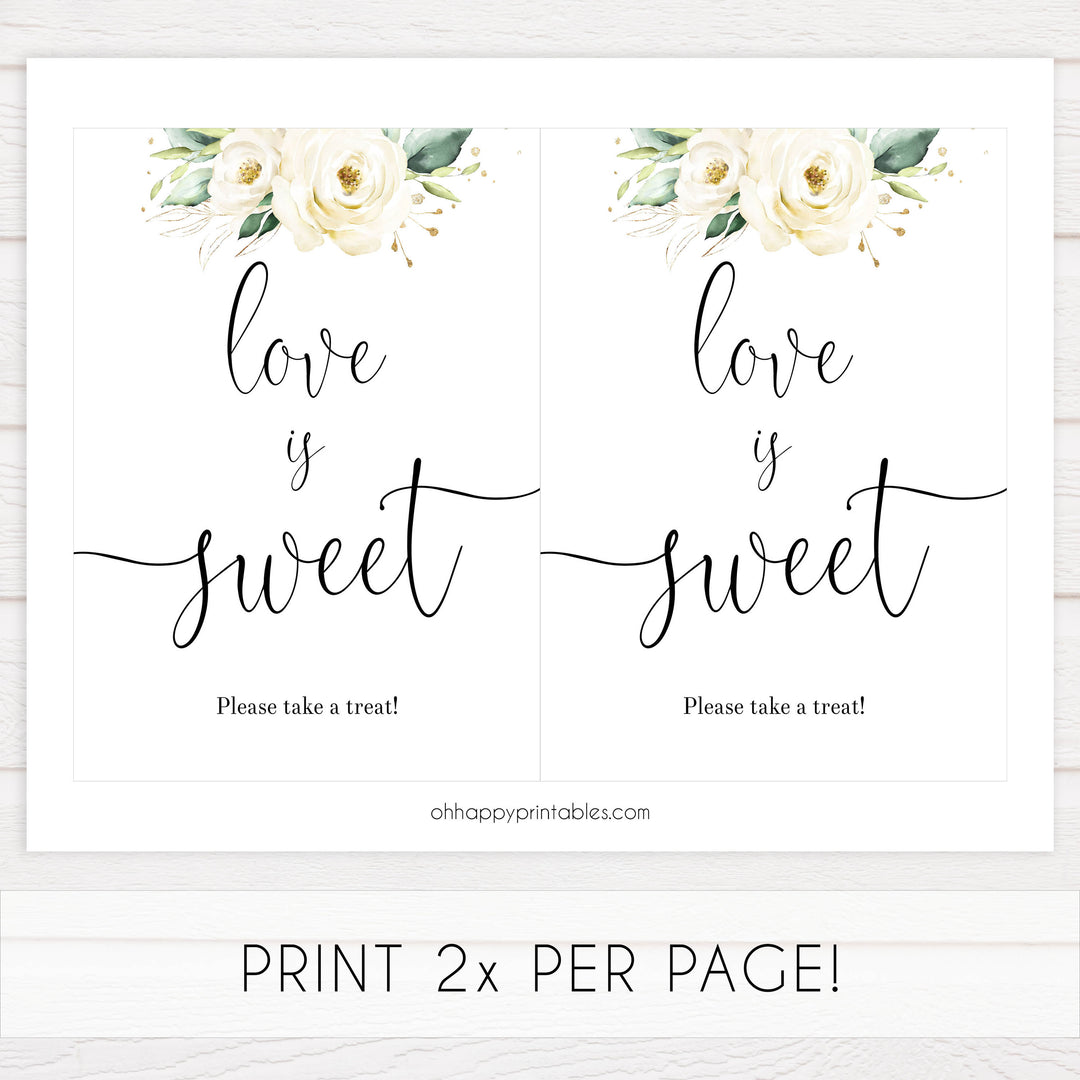 love is sweet printable sign, Printable bridal shower signs, floral bridal shower decor, floral bridal shower decor ideas, fun bridal shower decor, bridal shower game ideas, floral bridal shower ideas