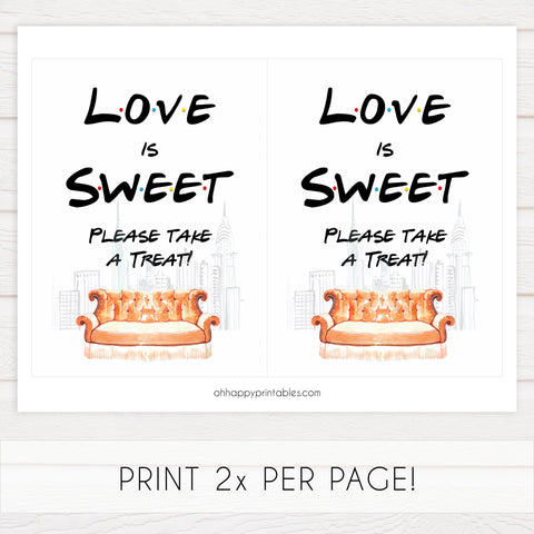 love is sweet table signs, love is sweet bridal decor, Printable bridal shower signs, friends bridal shower decor, friends bridal shower decor ideas, fun bridal shower decor, bridal shower game ideas, friends bridal shower ideas