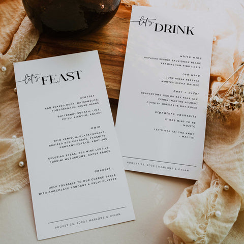 Wedding Menus