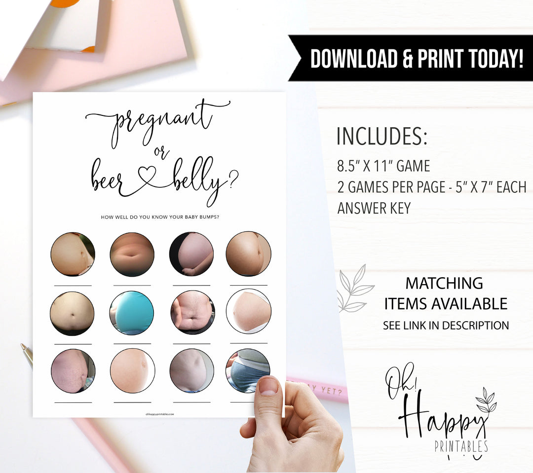 Minimalist baby shower games, pregnant or beer belly baby games, 10 baby game bundles, fun baby games, printable baby games, top baby games, popular baby games, labor or porn games, neutral baby games, gender reveal games