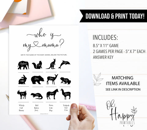 Minimalist baby shower games, who is my mama baby games, 10 baby game bundles, fun baby games, printable baby games, top baby games, popular baby games, labor or porn games, neutral baby games, gender reveal games