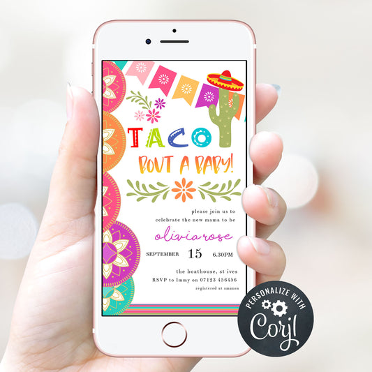 fiesta baby shower theme, printable baby shower invitations, editable baby shower invites, mexican baby shower, baby shower phone invites