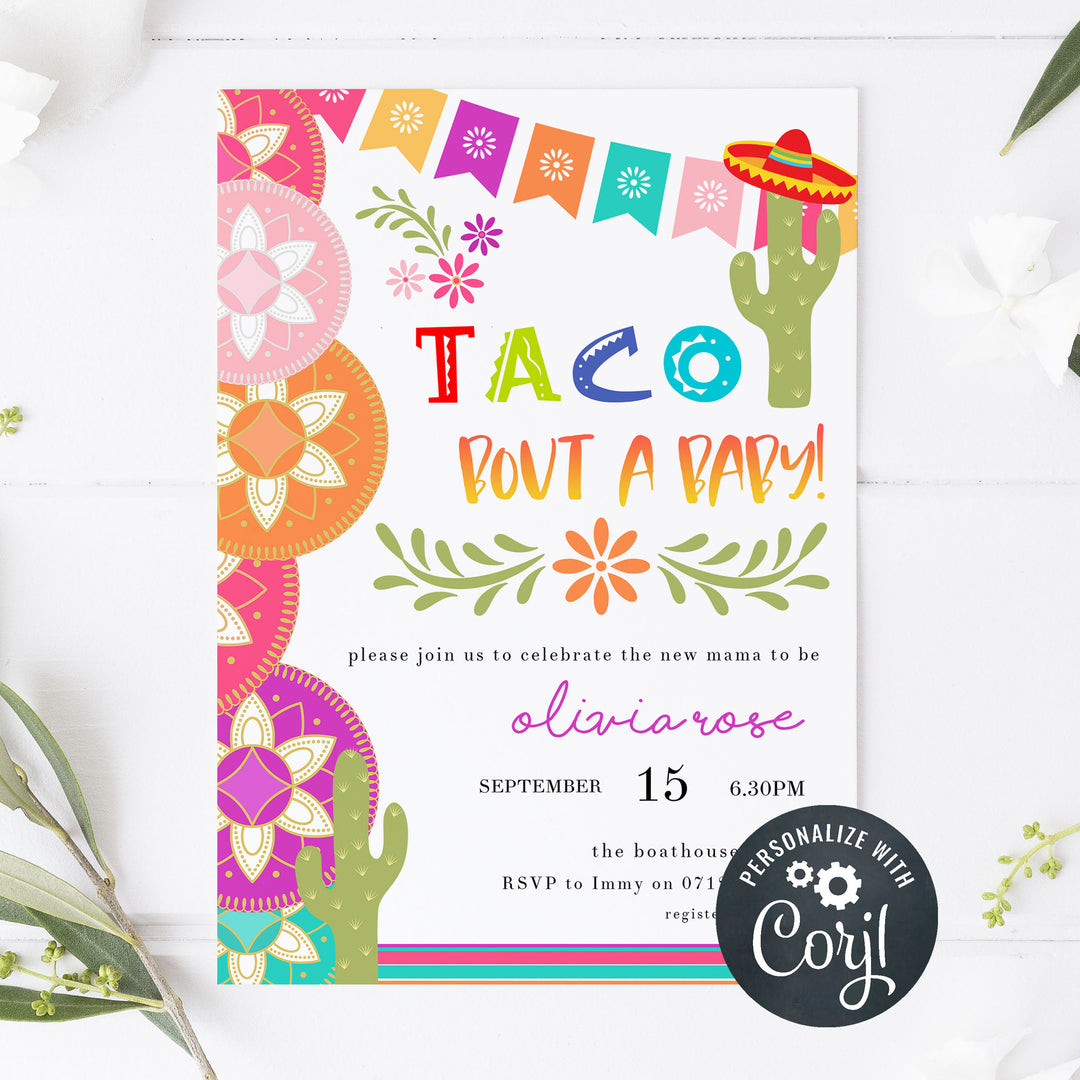 fiesta baby shower theme, printable baby shower invitations, editable baby shower invites, mexican baby shower, baby shower phone invites