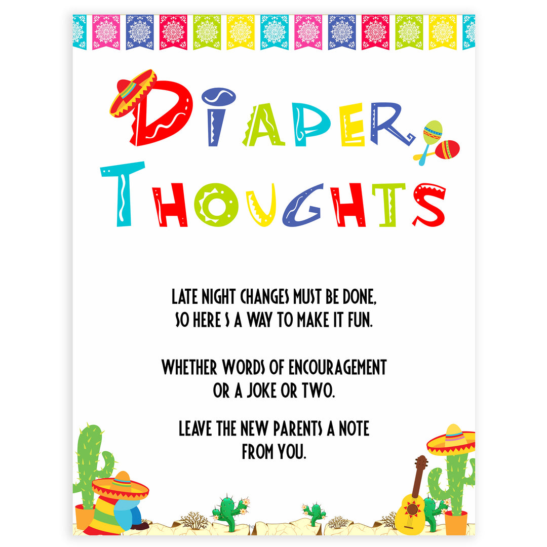 diaper thoughts game, Printable baby shower games, Mexican fiesta fun baby games, baby shower games, fun baby shower ideas, top baby shower ideas, fiesta shower baby shower, fiesta baby shower ideas