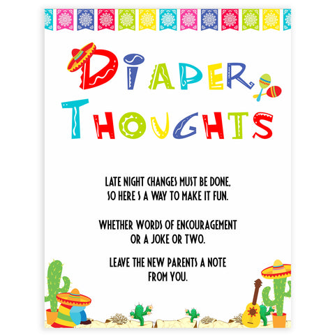 diaper thoughts game, Printable baby shower games, Mexican fiesta fun baby games, baby shower games, fun baby shower ideas, top baby shower ideas, fiesta shower baby shower, fiesta baby shower ideas