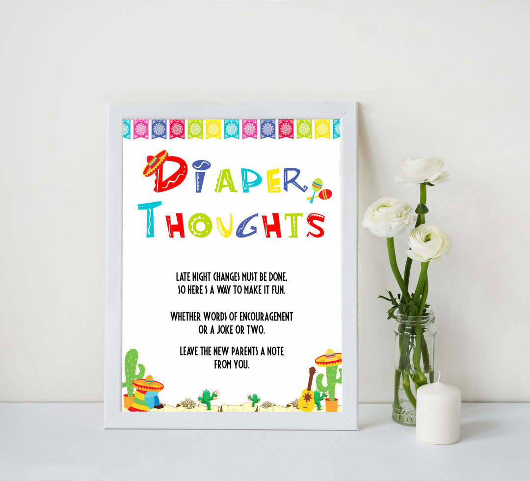 diaper thoughts game, Printable baby shower games, Mexican fiesta fun baby games, baby shower games, fun baby shower ideas, top baby shower ideas, fiesta shower baby shower, fiesta baby shower ideas