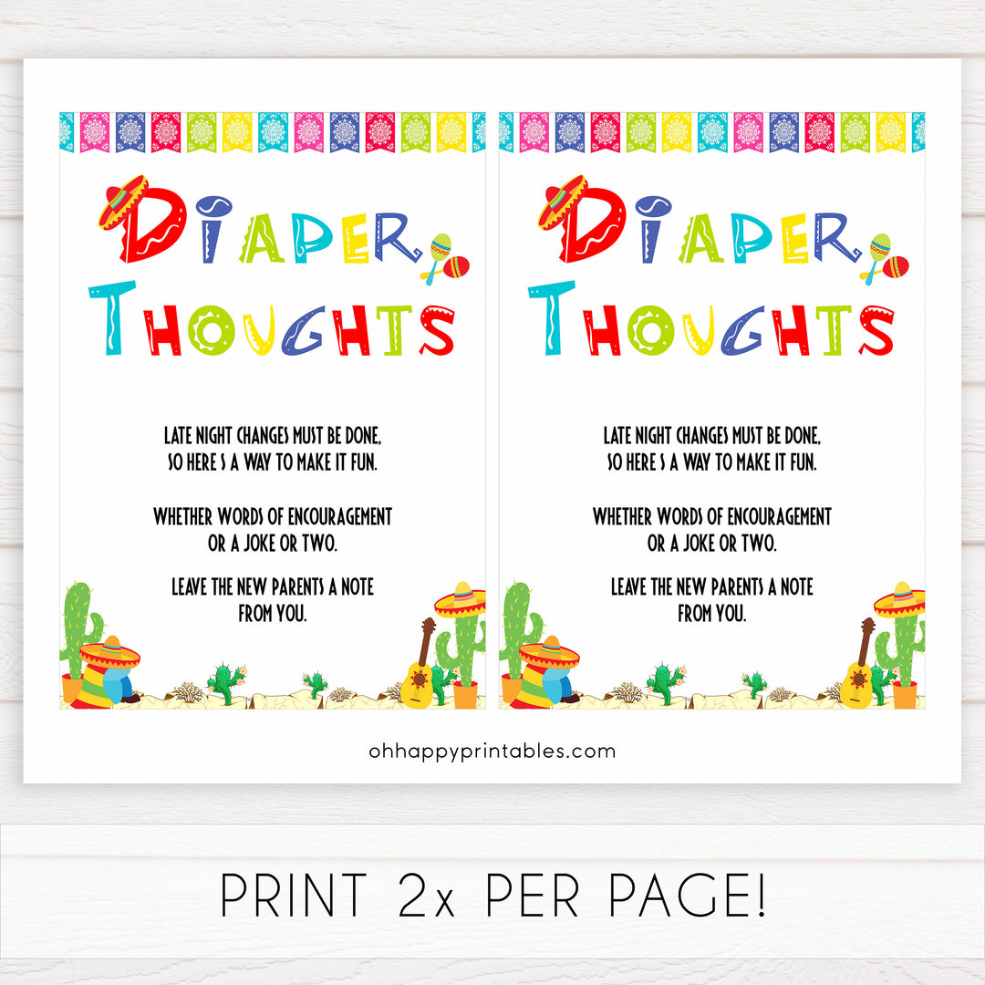 diaper thoughts game, Printable baby shower games, Mexican fiesta fun baby games, baby shower games, fun baby shower ideas, top baby shower ideas, fiesta shower baby shower, fiesta baby shower ideas
