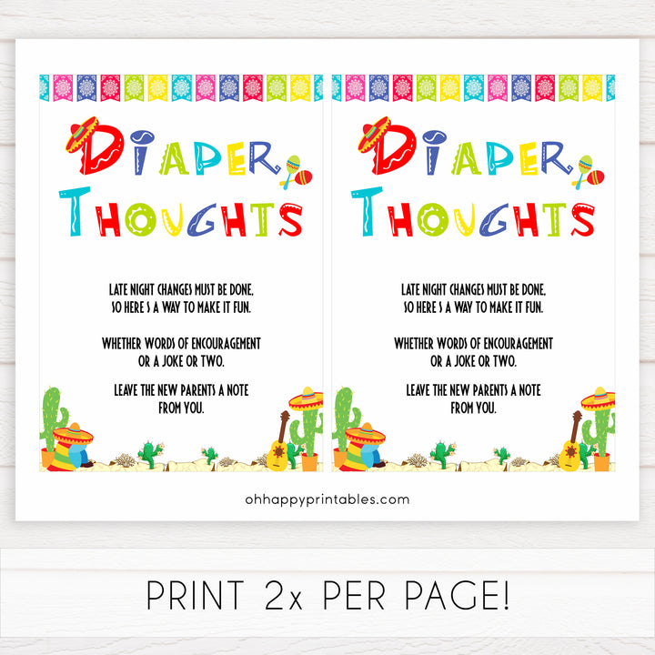 diaper thoughts game, Printable baby shower games, Mexican fiesta fun baby games, baby shower games, fun baby shower ideas, top baby shower ideas, fiesta shower baby shower, fiesta baby shower ideas