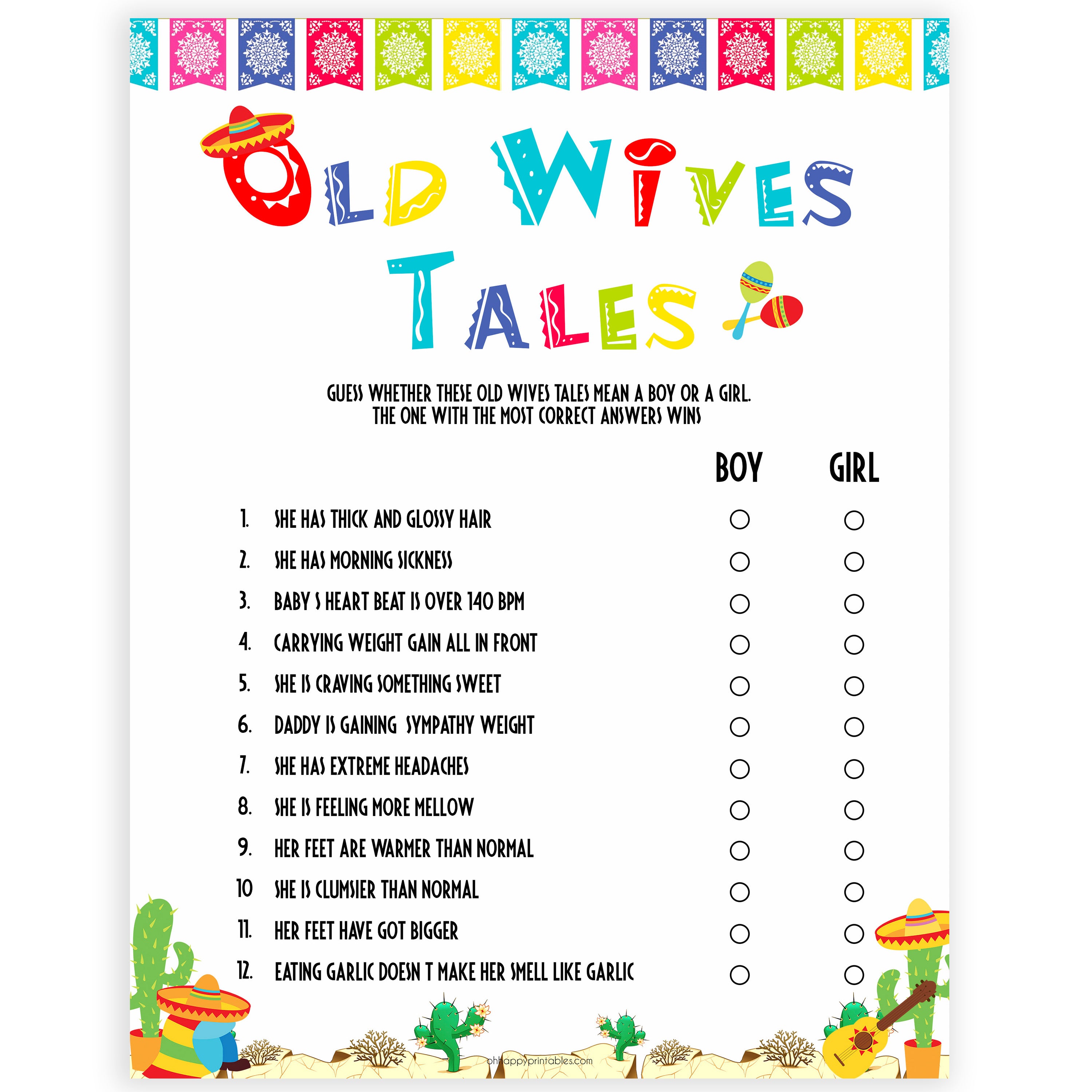 old wives tales games, baby wives tale game, Printable baby shower games, Mexican fiesta fun baby games, baby shower games, fun baby shower ideas, top baby shower ideas, fiesta shower baby shower, fiesta baby shower ideas