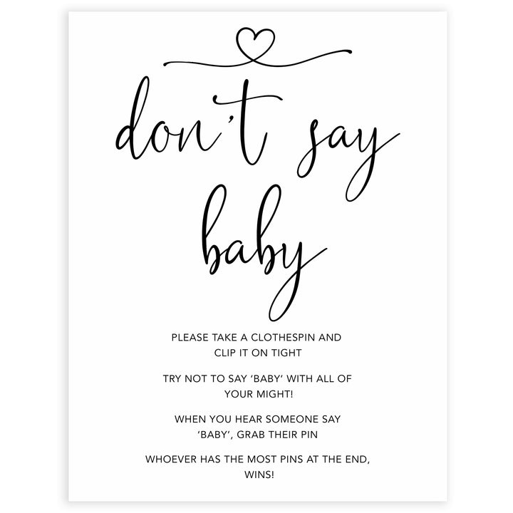 Minimalist baby shower games, dont say baby baby games, 10 baby game bundles, fun baby games, printable baby games, top baby games, popular baby games, labor or porn games, neutral baby games, gender reveal games