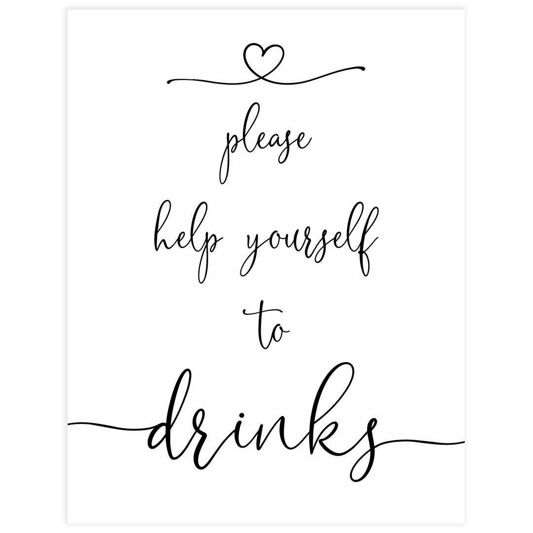 minimalist baby shower signs, drinks baby sign, drinks baby decor, printable baby signs, minimalist baby decor