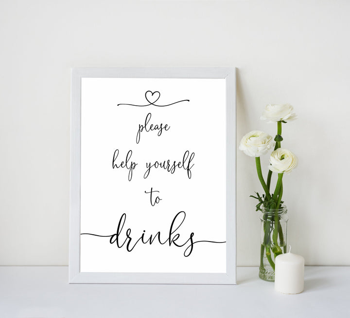 minimalist baby shower signs, drinks baby sign, drinks baby decor, printable baby signs, minimalist baby decor